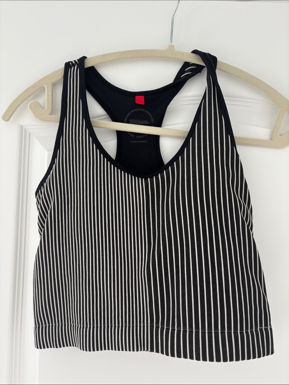 Wilson Black & White Striped Racerback Crop Top
